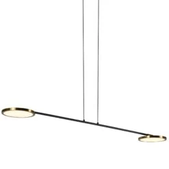 VONN LIGHTING VONN Artisan Torino VAP2192AB 39" Integrated LED ETL Certified Height Adjustable Pendant, Rotating Disks, Antique Brass