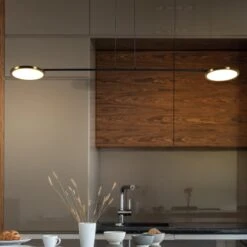 VONN LIGHTING VONN Artisan Torino VAP2192AB 39" Integrated LED ETL Certified Height Adjustable Pendant, Rotating Disks, Antique Brass -VONN LIGHTING VAP2192AB IMAGE 5