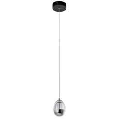VONN LIGHTING VONN Artisan Venezia VAP2201BL 3.5" Integrated LED ETL Certified Height Adjustable Pendant W/ Glass Shade, Black -VONN LIGHTING VAP2201BL IMAGE 1