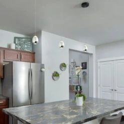 VONN LIGHTING VONN Artisan Venezia VAP2201BL 3.5" Integrated LED ETL Certified Height Adjustable Pendant W/ Glass Shade, Black -VONN LIGHTING VAP2201BL IMAGE 4