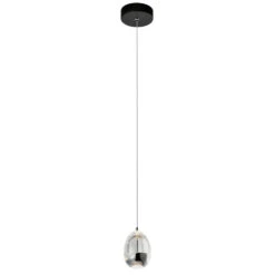 VONN LIGHTING VONN Artisan Venezia VAP2201BL 3.5" Integrated LED ETL Certified Height Adjustable Pendant W/ Glass Shade, Black -VONN LIGHTING VAP2201BL IMAGE WB2