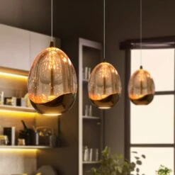 VONN LIGHTING VONN Artisan Venezia VAP2201GL 3.5" Integrated LED ETL Certified Height Adjustable Pendant W/ Glass Shade, Black -VONN LIGHTING VAP2201GL IMAGE 4