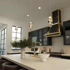 VONN LIGHTING VONN Artisan Venezia VAP2201GL 3.5" Integrated LED ETL Certified Height Adjustable Pendant W/ Glass Shade, Black -VONN LIGHTING VAP2201GL IMAGE 6