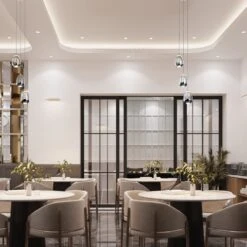 VONN LIGHTING VONN Artisan Venezia VAP2203CH 3-Light Integrated LED ETL Certified Pendant, Height Adjustable Chandelier, Black -VONN LIGHTING VAP2203CH IMAGE 6