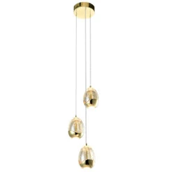 VONN LIGHTING VONN Artisan Venezia VAP2203GL 3-Light Integrated LED ETL Certified Pendant, Height Adjustable Chandelier, Gold -VONN LIGHTING VAP2203GL IMAGE WB2