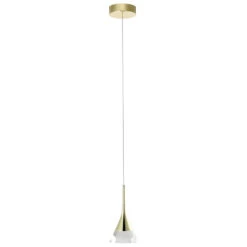 VONN LIGHTING VONN Artisan Amalfi VAP2211GL 4.75" Integrated LED ETL Certified Height Adjustable Pendant W/ Cone Shade, Gold -VONN LIGHTING VAP2211GL IMAGE 1