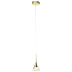 VONN LIGHTING VONN Artisan Amalfi VAP2211GL 4.75" Integrated LED ETL Certified Height Adjustable Pendant W/ Cone Shade, Gold -VONN LIGHTING VAP2211GL IMAGE WB2