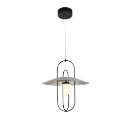 VONN LIGHTING VONN Artisan Lyra VAP2271BL 18" Integrated LED ETL Certified Height Adjustable Pendant Light In Black -VONN LIGHTING VAP2271BL IMAGE WB2