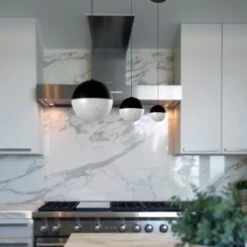 VONN LIGHTING VONN Artisan Ravello VAP2281BL 5" Integrated LED ETL Certified Height Adjustable Pendant W/ Globe Shade, Black -VONN LIGHTING VAP2281BL IMAGE 3