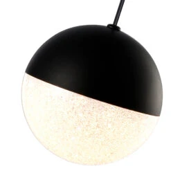 VONN LIGHTING VONN Artisan Ravello VAP2281BL 5" Integrated LED ETL Certified Height Adjustable Pendant W/ Globe Shade, Black -VONN LIGHTING VAP2281BL IMAGE WB4