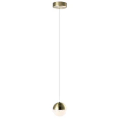 VONN LIGHTING VONN Artisan Ravello VAP2281BRS 5" Integrated LED ETL Certified Height Adjustable Pendant W/ Globe Shade, Brass -VONN LIGHTING VAP2281BRS IMAGE WB2