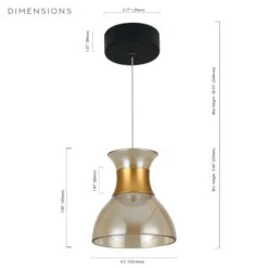 VONN LIGHTING VONN Artisan Palermo VAP2301BL 7" Up-Down Integrated LED ETL Certified Height Adjustable Pendant, Black -VONN LIGHTING VAP2301BL IMAGE WB7