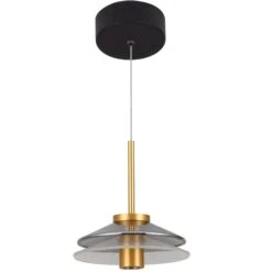 VONN LIGHTING VONN Artisan Verona VAP2311BL 7" Integrated LED ETL Certified Height Adjustable Pendant, With Glass Shade, Black -VONN LIGHTING VAP2311BL IMAGE WB2