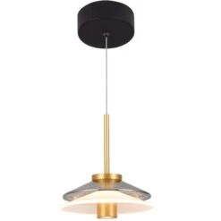 VONN LIGHTING VONN Artisan Verona VAP2311BL 7" Integrated LED ETL Certified Height Adjustable Pendant, With Glass Shade, Black -VONN LIGHTING VAP2311BL IMAGE WB3
