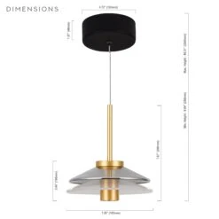 VONN LIGHTING VONN Artisan Verona VAP2311BL 7" Integrated LED ETL Certified Height Adjustable Pendant, With Glass Shade, Black -VONN LIGHTING VAP2311BL IMAGE WB7