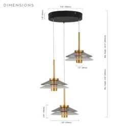 VONN LIGHTING VONN Artisan Verona VAP2313BL 16" Integrated LED ETL Certified Pendant, Height Adjustable Chandelier, Black -VONN LIGHTING VAP2313BL IMAGE WB7