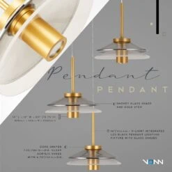 VONN LIGHTING VONN Artisan Verona VAP2313BL 16" Integrated LED ETL Certified Pendant, Height Adjustable Chandelier, Black -VONN LIGHTING VAP2313BL INFOGRAPH