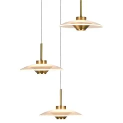 VONN LIGHTING VONN Artisan Ferrara VAP2323AB 16" Integrated LED ETL Certified Pendant, Height Adjustable Chandelier, Antique Brass