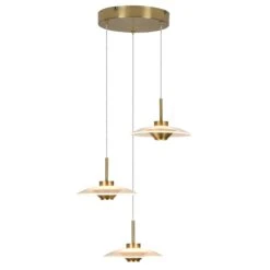 VONN LIGHTING VONN Artisan Ferrara VAP2323AB 16" Integrated LED ETL Certified Pendant, Height Adjustable Chandelier, Antique Brass -VONN LIGHTING VAP2323AB IMAGE WB2