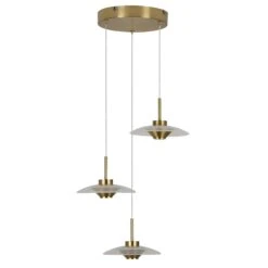 VONN LIGHTING VONN Artisan Ferrara VAP2323AB 16" Integrated LED ETL Certified Pendant, Height Adjustable Chandelier, Antique Brass -VONN LIGHTING VAP2323AB IMAGE WB3