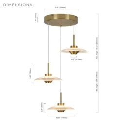 VONN LIGHTING VONN Artisan Ferrara VAP2323AB 16" Integrated LED ETL Certified Pendant, Height Adjustable Chandelier, Antique Brass -VONN LIGHTING VAP2323AB IMAGE WB7