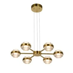 VONN LIGHTING VONN Artisan Milano VAP2336AB 25" Integrated LED ETL Certified Pendant, Height Adjustable Chandelier, Antique Brass -VONN LIGHTING VAP2336AB IMAGE WB2