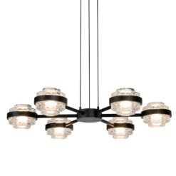 VONN LIGHTING VONN Artisan Milano VAP2336BL 25" Integrated LED ETL Certified Pendant, Height Adjustable Chandelier, Black