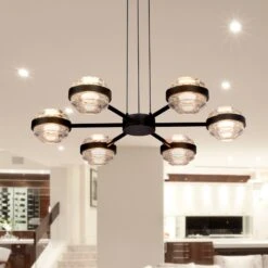 VONN LIGHTING VONN Artisan Milano VAP2336BL 25" Integrated LED ETL Certified Pendant, Height Adjustable Chandelier, Black -VONN LIGHTING VAP2336BL IMAGE 4