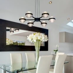 VONN LIGHTING VONN Artisan Milano VAP2336BL 25" Integrated LED ETL Certified Pendant, Height Adjustable Chandelier, Black -VONN LIGHTING VAP2336BL IMAGE 6