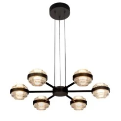 VONN LIGHTING VONN Artisan Milano VAP2336BL 25" Integrated LED ETL Certified Pendant, Height Adjustable Chandelier, Black -VONN LIGHTING VAP2336BL IMAGE WB2