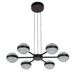 VONN LIGHTING VONN Artisan Milano VAP2336BL 25" Integrated LED ETL Certified Pendant, Height Adjustable Chandelier, Black -VONN LIGHTING VAP2336BL IMAGE WB3