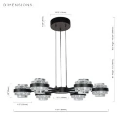 VONN LIGHTING VONN Artisan Milano VAP2336BL 25" Integrated LED ETL Certified Pendant, Height Adjustable Chandelier, Black -VONN LIGHTING VAP2336BL IMAGE WB7