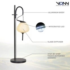 VONN LIGHTING VONN Artisan Lecce VAT6221BL 20" Height Integrated LED ETL Certified Table Lamp With Touch Base Dimming 14 VONN LIGHTING VONN Artisan Lecce VAT6221BL 20" Height Integrated LED ETL Certified Table Lamp With Touch Base Dimming -VONN LIGHTING VAT6221BL Infograph