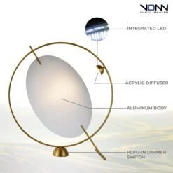 VONN LIGHTING VONN Artisan Como VAT6241AB 20" Height Integrated LED ETL Certified Table Lamp With Dimmer Switch -VONN LIGHTING VAT6241AB INFOGRAPH 1