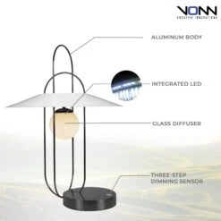 VONN LIGHTING VONN Artisan Lyra VAT6271BL 24" Height Integrated LED ETL Certified Table Lamp With Touch Sensor Dimming 13 VONN LIGHTING VONN Artisan Lyra VAT6271BL 24" Height Integrated LED ETL Certified Table Lamp With Touch Sensor Dimming -VONN LIGHTING VAT6271BL INFOGRAPH