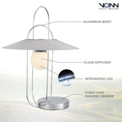 VONN LIGHTING VONN Artisan Lyra VAT6271CH 24" Height Integrated LED ETL Certified Table Lamp With Touch Sensor Dimming -VONN LIGHTING VAT6271CH INFOGRAPH