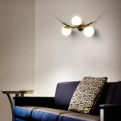 VONN LIGHTING VONN Artisan Chianti VAW1123AB 39" Integrated LED ETL Certified Wall Sconce Light With 3 Glass Shades, Antique Brass -VONN LIGHTING VAW1123AB IMAGE 5