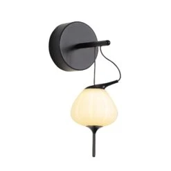 VONN LIGHTING VONN Artisan Lecce VAW1221BL 5" Integrated LED ETL Certified Wall Sconce Light With Glass Shade In Black