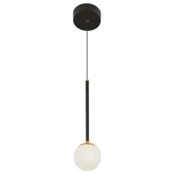 VONN LIGHTING VONN Capri VCP2101BL 5" 1-Light Integrated LED ETL Certified Height Adjustable Pendant, With Glass Shade, Black -VONN LIGHTING VCP2101BL IMAGE WB2 837a9b68 1d5a 402a acde c128df24e572