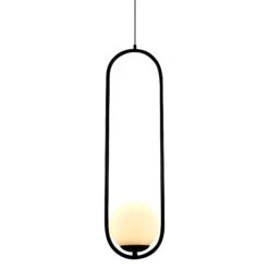 VONN LIGHTING VONN Capri VCP2105BL 7" Integrated LED ETL Certified Height Adjustable Pendant With Glass Shade In Black