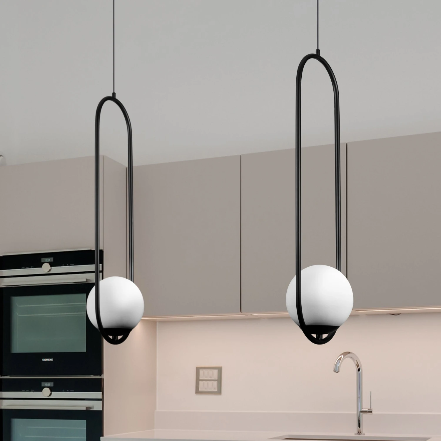 VONN LIGHTING VONN Capri VCP2105BL 7" Integrated LED ETL Certified Height Adjustable Pendant With Glass Shade In Black 5 VONN LIGHTING VONN Capri VCP2105BL 7" Integrated LED ETL Certified Height Adjustable Pendant With Glass Shade In Black - Image 3