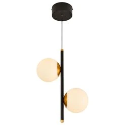 VONN LIGHTING VONN Capri VCP2202BL 100-277V 11" 2-Light Integrated LED ETL Certified Height Adjustable Black Pendant, Black -VONN LIGHTING VCP2202BL IMAGE WB2
