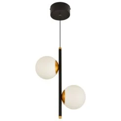 VONN LIGHTING VONN Capri VCP2202BL 100-277V 11" 2-Light Integrated LED ETL Certified Height Adjustable Black Pendant, Black -VONN LIGHTING VCP2202BL IMAGE WB3
