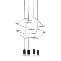VONN LIGHTING VONN Expression VEP28004BL 18" 4-Light ETL Certified Integrated LED Height Adjustable Pendant In Black
