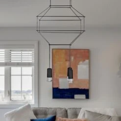 VONN LIGHTING VONN Expression VEP28004BL 18" 4-Light ETL Certified Integrated LED Height Adjustable Pendant In Black -VONN LIGHTING VEP28004BL IMAGE 3