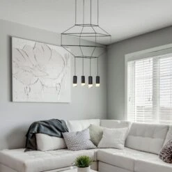 VONN LIGHTING VONN Expression VEP28004BL 18" 4-Light ETL Certified Integrated LED Height Adjustable Pendant In Black -VONN LIGHTING VEP28004BL IMAGE 4