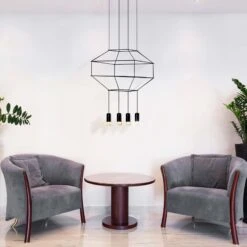 VONN LIGHTING VONN Expression VEP28004BL 18" 4-Light ETL Certified Integrated LED Height Adjustable Pendant In Black -VONN LIGHTING VEP28004BL IMAGE 6