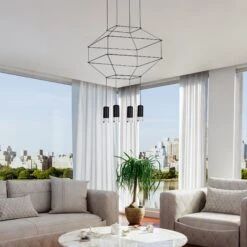 VONN LIGHTING VONN Expression VEP28004BL 18" 4-Light ETL Certified Integrated LED Height Adjustable Pendant In Black -VONN LIGHTING VEP28004BL IMAGE 7