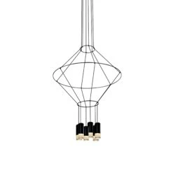 VONN LIGHTING VONN Expression VEP28206BL 24" 6-Light ETL Certified Integrated LED Height Adjustable Pendant In Black