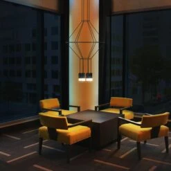 VONN LIGHTING VONN Expression VEP28206BL 24" 6-Light ETL Certified Integrated LED Height Adjustable Pendant In Black -VONN LIGHTING VEP28206BL IMAGE 4 2